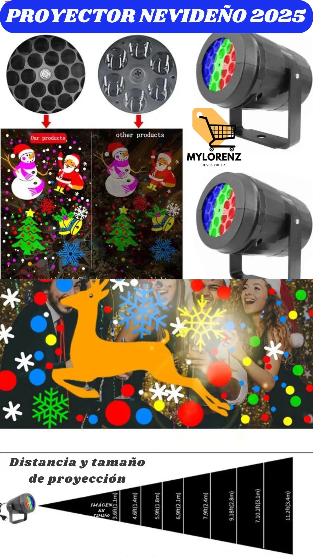 PROYECTOR DE FIGURAS NAVIDEÑOS 2025