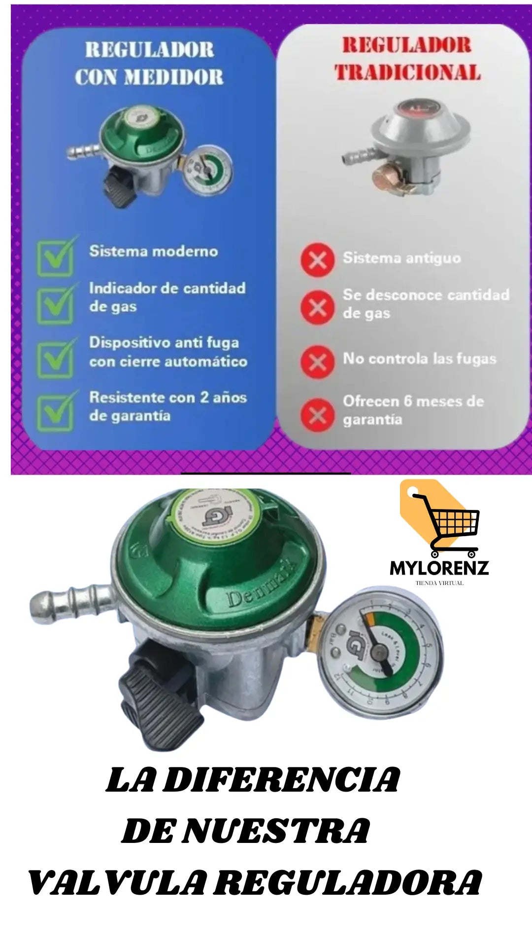 VALVULA REGULADORA DE GAS CON MANOMETRO