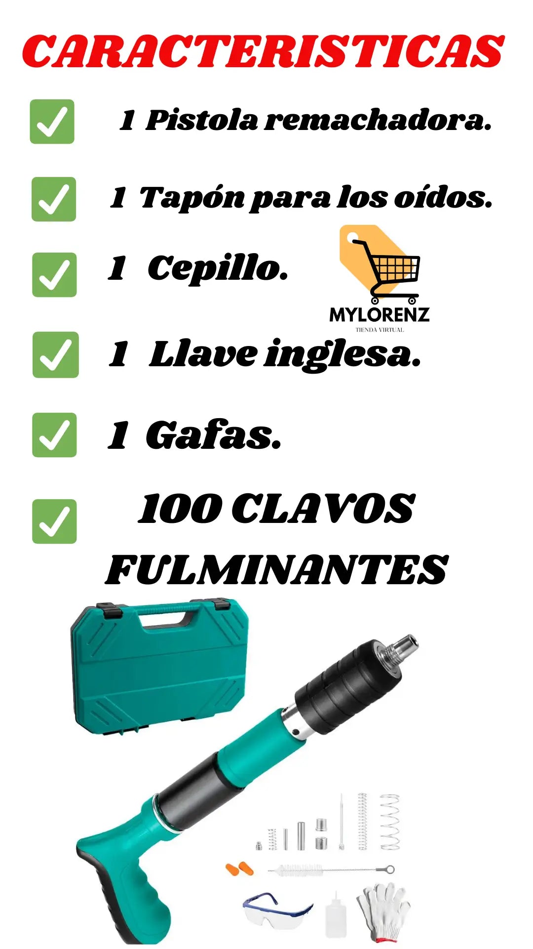 PISTOLA REMACHADOR DE CLAVOS FULMINANTES