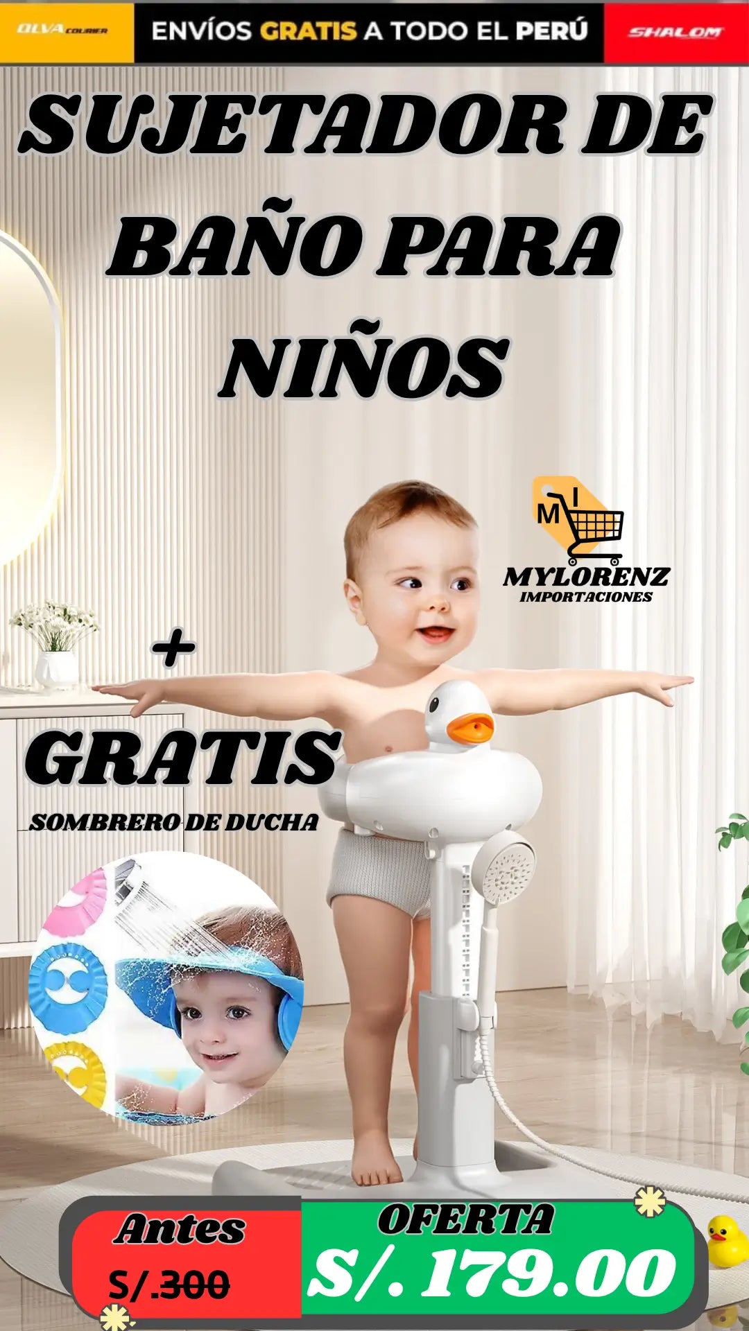 SUJETADOR DE BAÑO PARA NIÑOS