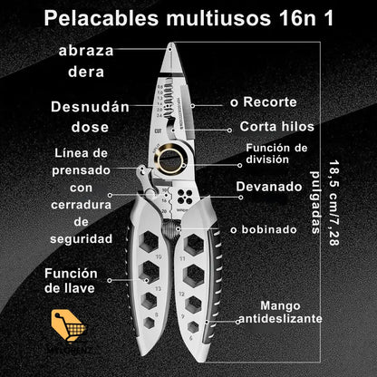 ALICATE DE ELECTRECISTA MULTIFUNCIONAL DE ACERO - INOXIDABLE